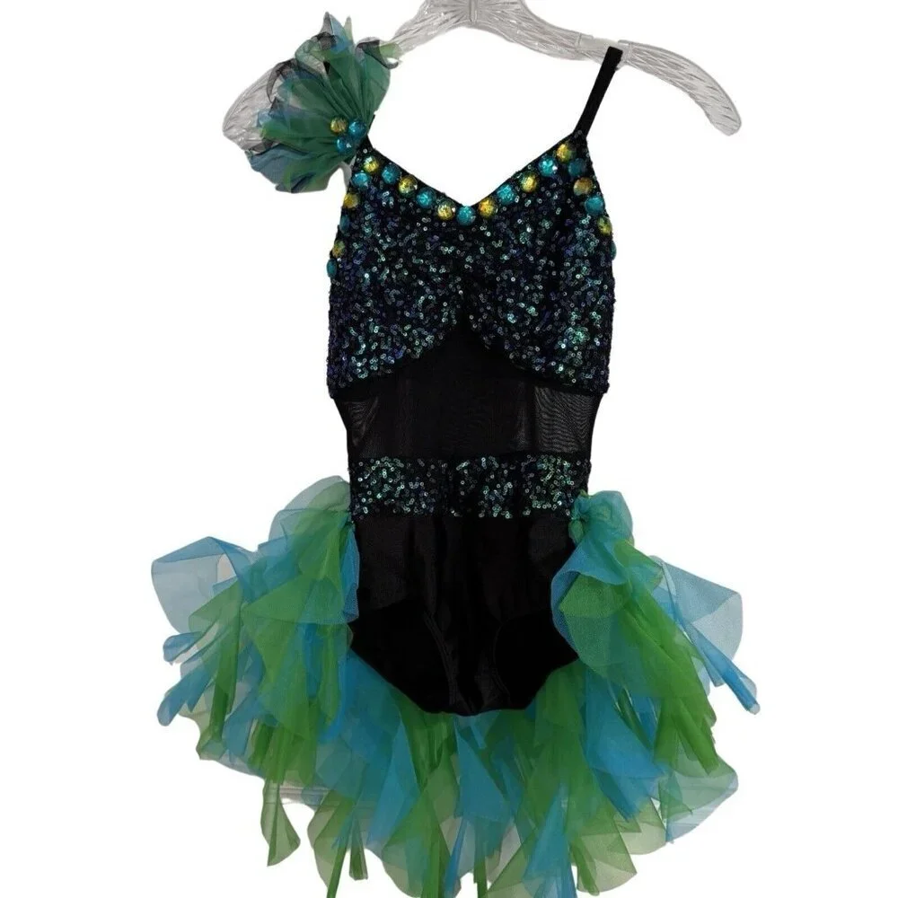CURTAIN CALL Showtime Star 2-Piece Dance Costume‎ Leotard Tutu Size CME Ballet